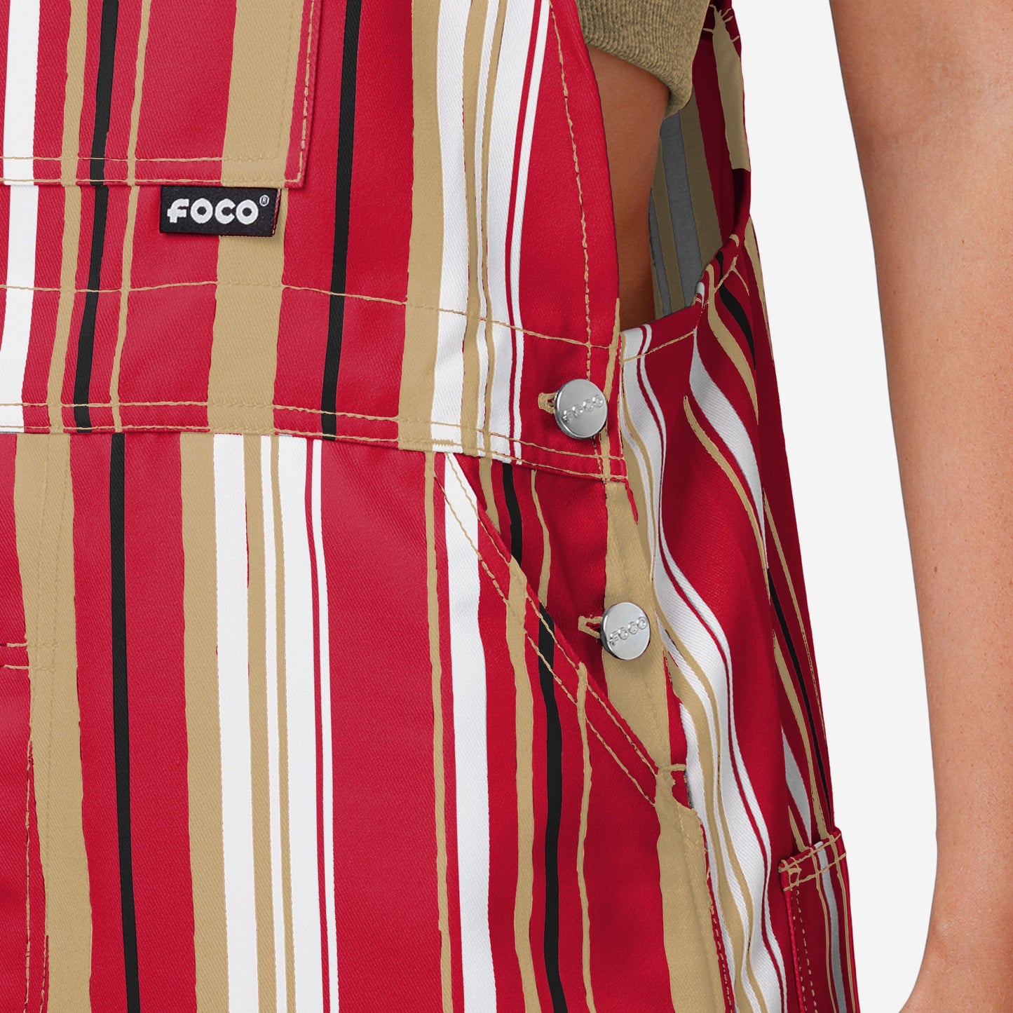 New Womens Hyper Stripe Bib Overalls