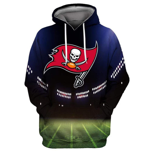Tampa Bay Buccaneers Printed Hooded Pocket Pullover Sweater