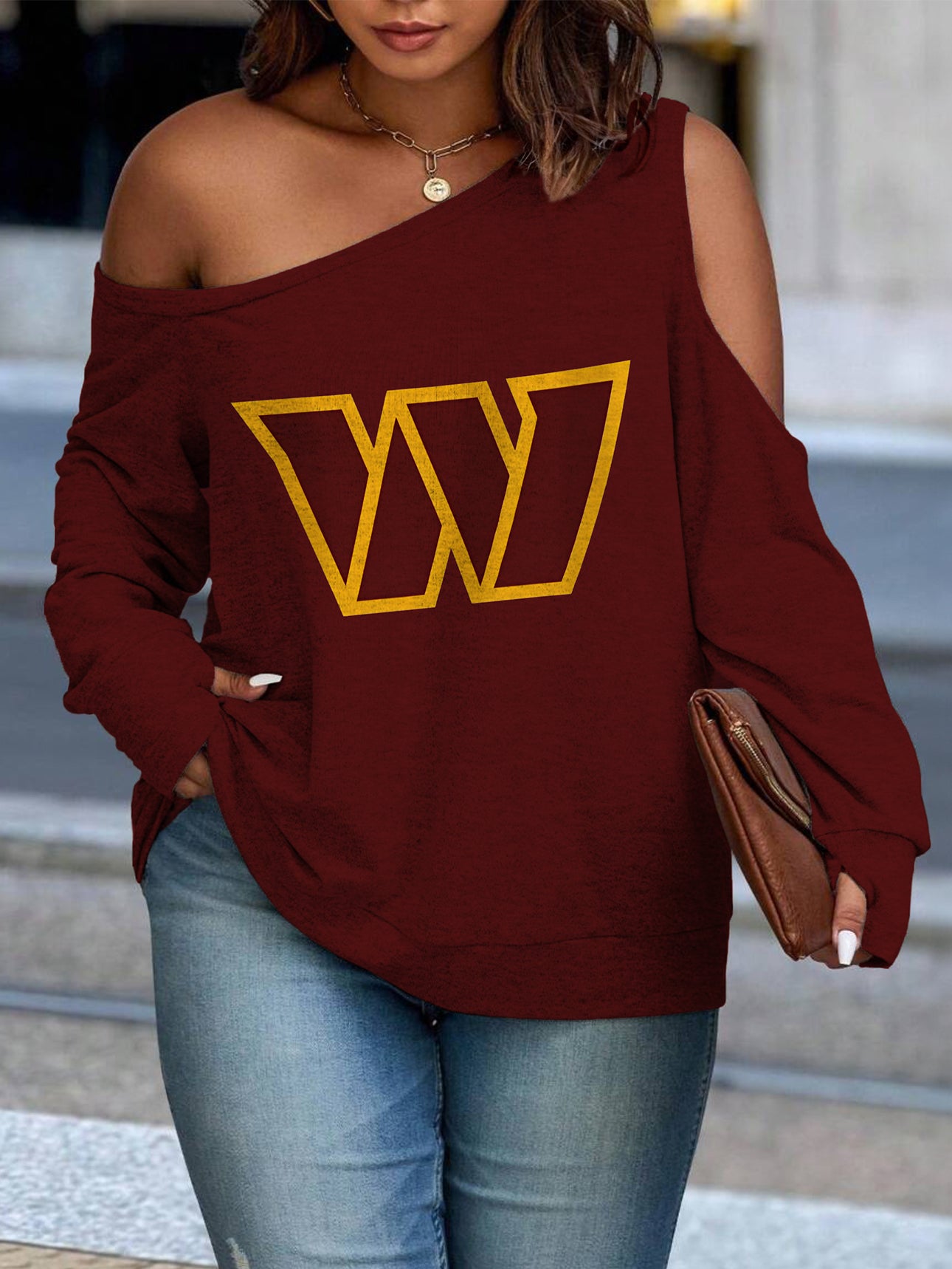 Asymmetric Off-Shoulder Women's Sweatshirt