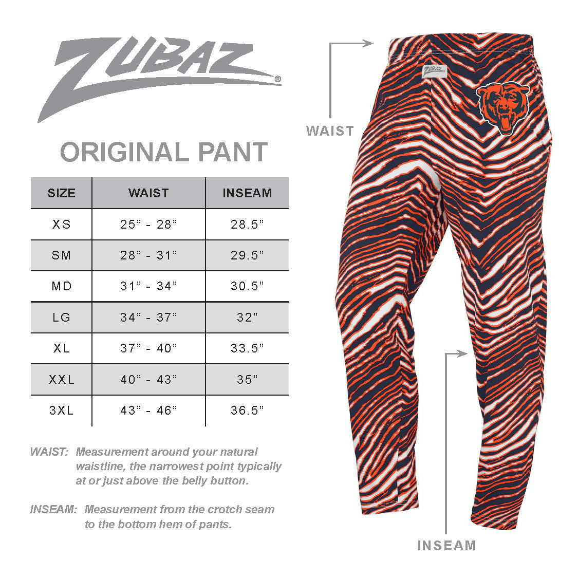 Zubaz NFL Adult Unisex Z88 Zebra Pants, Kansas City Chiefs For Men and Women