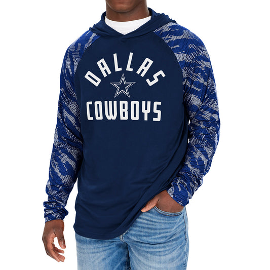 Zubaz NFL Men's Dallas Cowboys Lightweight Hoodie With Viper Print Sleeves