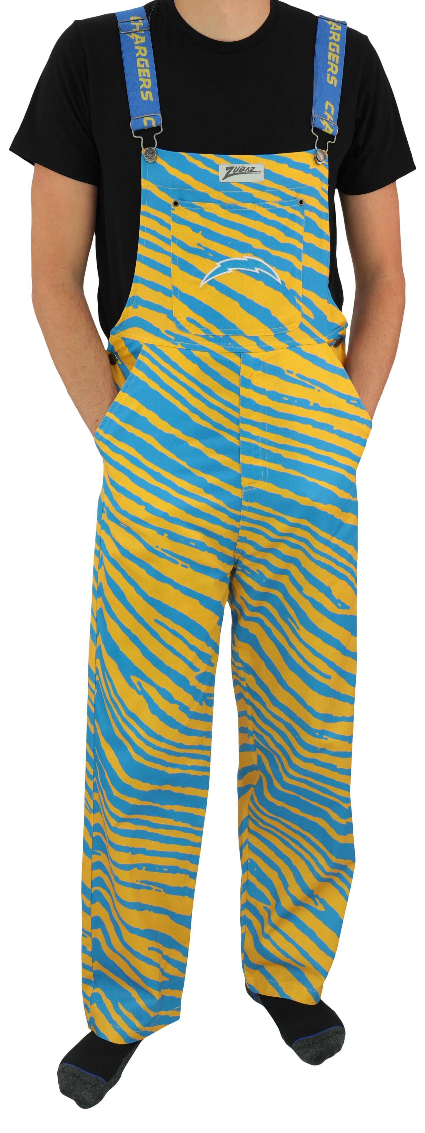 Zubaz NFL Unisex Zebra Lightweight Bib, Los Angeles Chargers