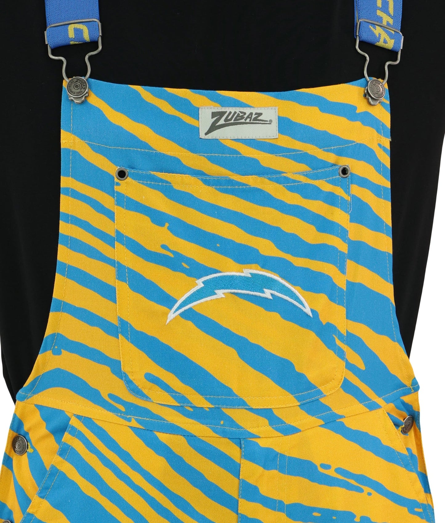 Zubaz NFL Unisex Zebra Lightweight Bib, Los Angeles Chargers