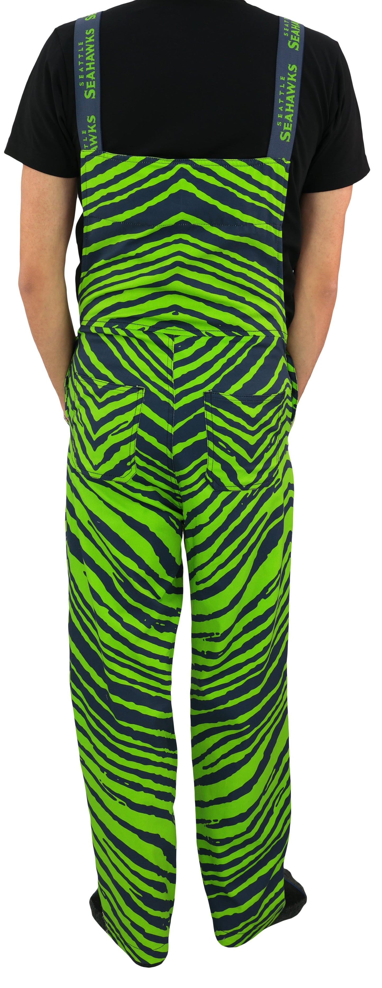 Zubaz NFL Unisex Zebra Lightweight Bib, Seattle Seahawks