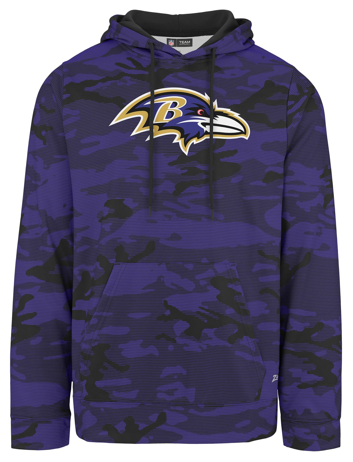 Zubaz NFL Men's Team Color Camo Lines Hoodie Baltimore Ravens