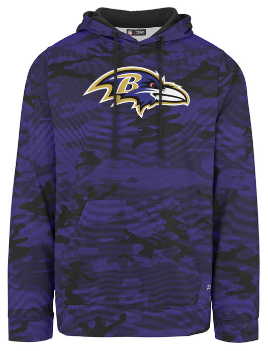 Zubaz NFL Men's Team Color Camo Lines Hoodie Baltimore Ravens