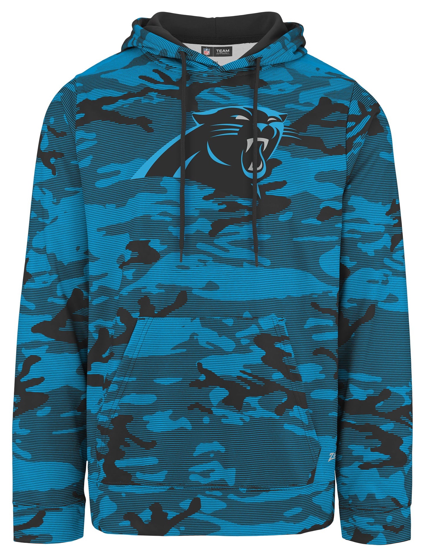 Zubaz NFL Men's Team Color Camo Lines Hoodie Carolina Panthers