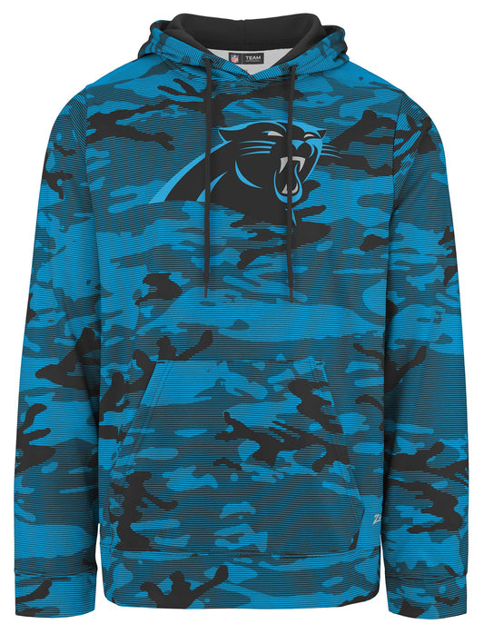 Zubaz NFL Men's Team Color Camo Lines Hoodie Carolina Panthers