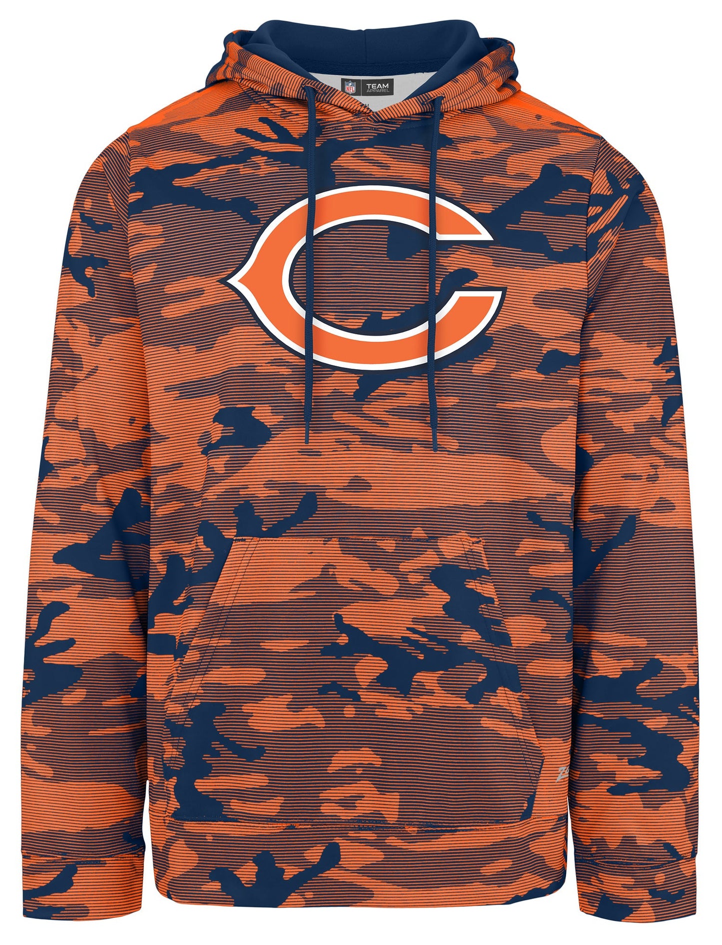 Zubaz NFL Men's Team Color Camo Lines Hoodie Chicago Bears