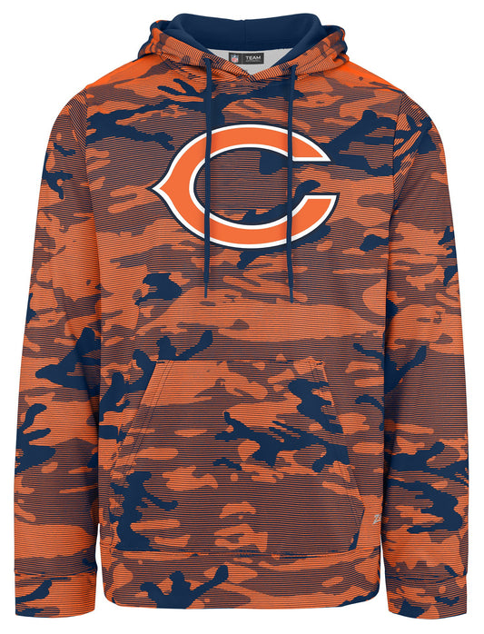 Zubaz NFL Men's Team Color Camo Lines Hoodie Chicago Bears