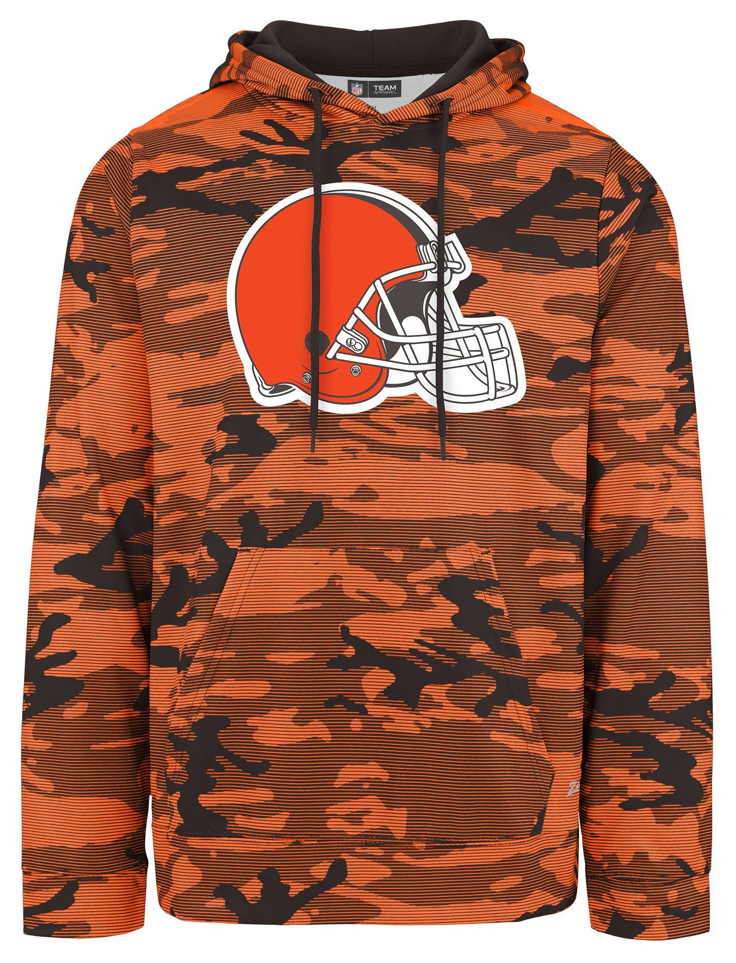 Zubaz NFL Men's Team Color Camo Lines Hoodie Cleveland Browns