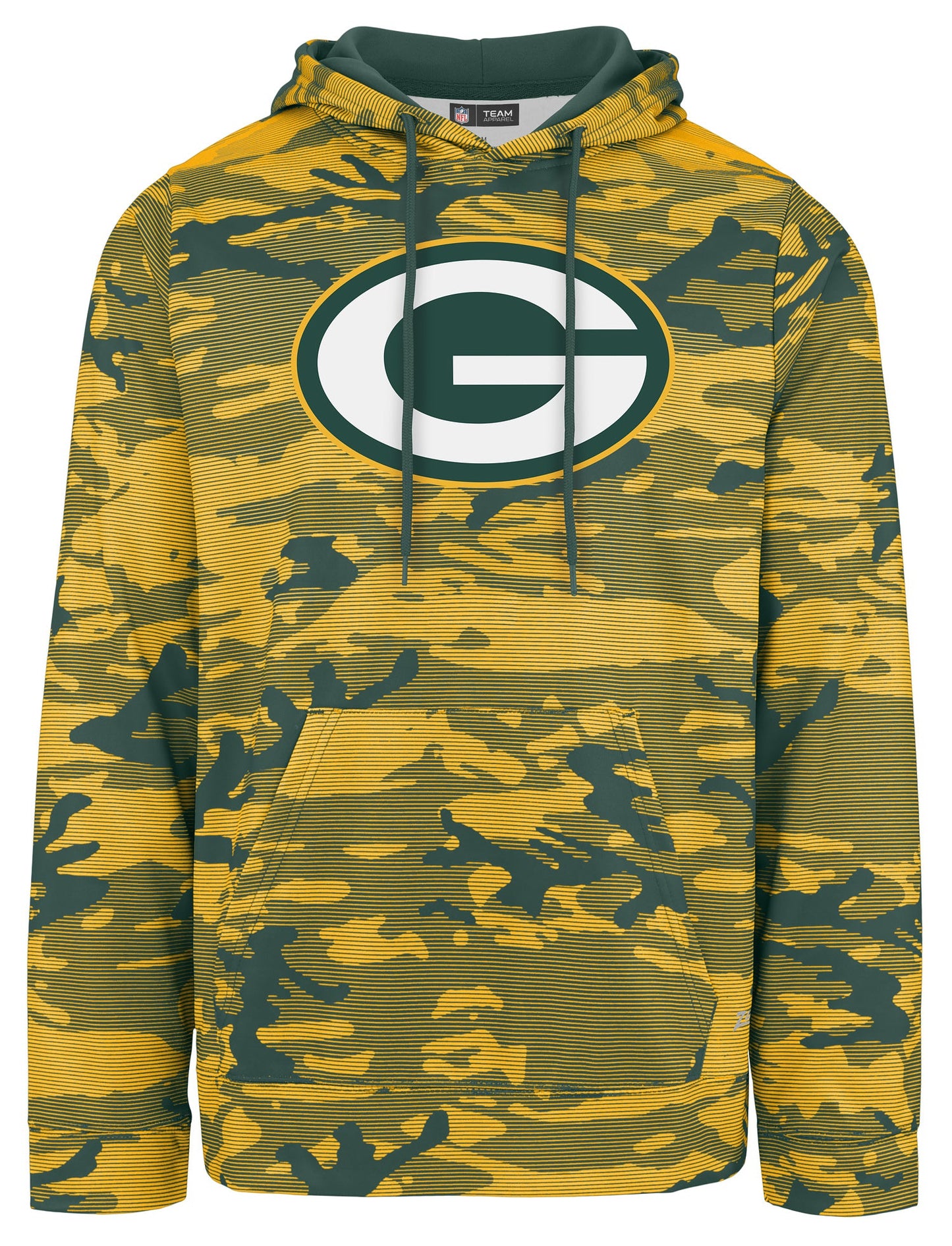 Zubaz NFL Men's Team Color Camo Lines Hoodie Green Bay Packers