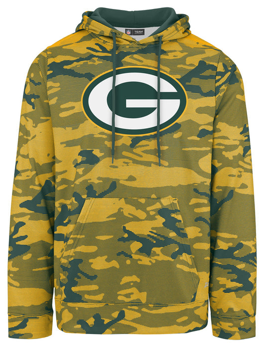 Zubaz NFL Men's Team Color Camo Lines Hoodie Green Bay Packers