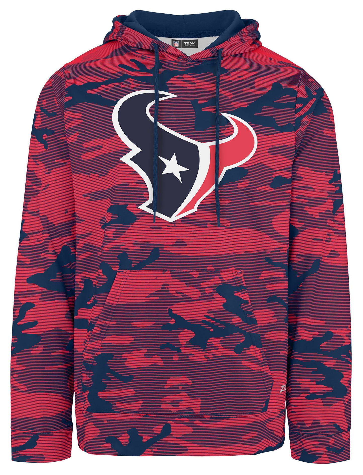 Zubaz NFL Men's Team Color Camo Lines Hoodie Houston Texans