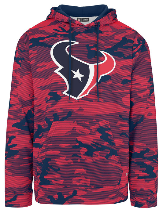 Zubaz NFL Men's Team Color Camo Lines Hoodie Houston Texans