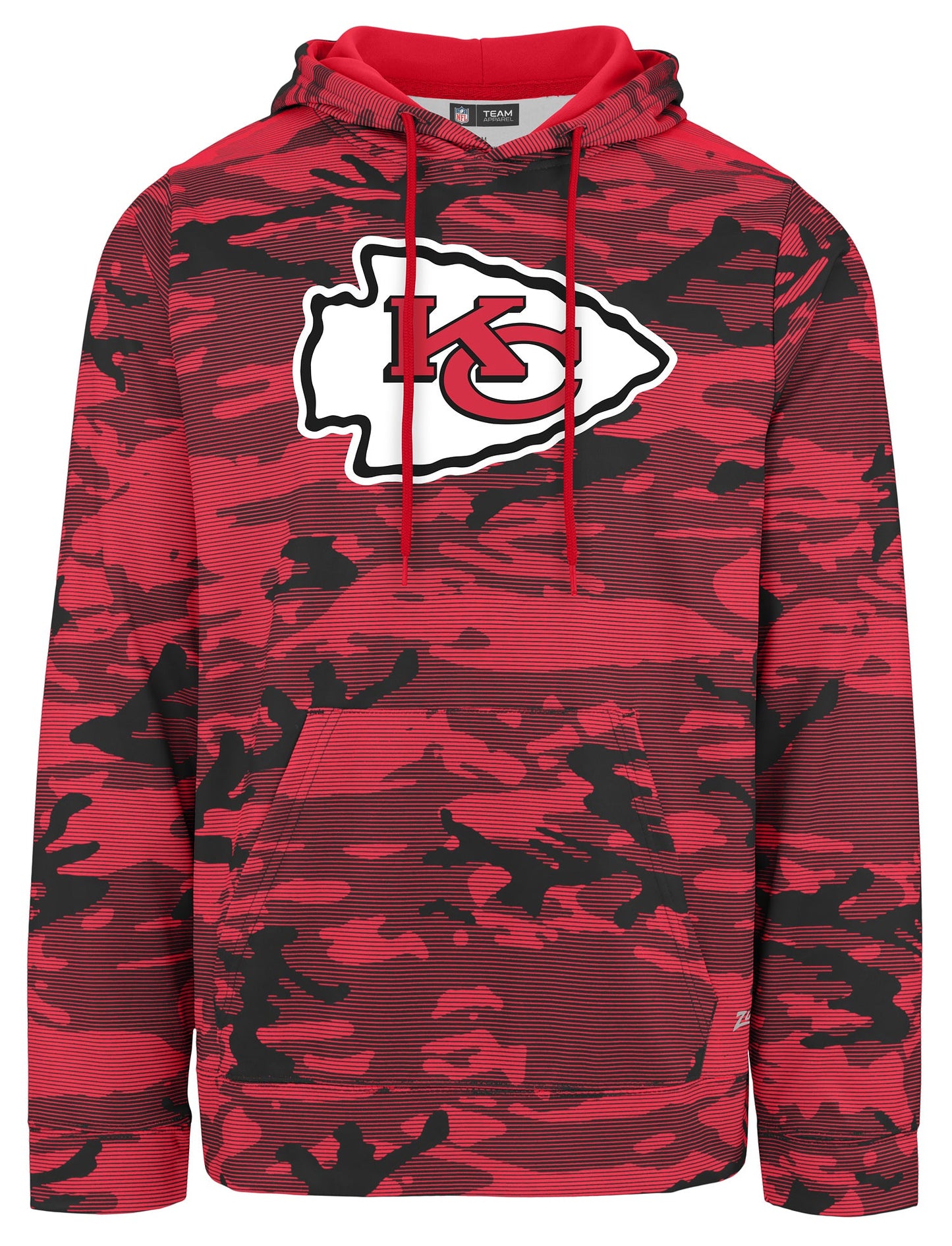 Zubaz NFL Men's Team Color Camo Lines Hoodie Kansas City Chiefs