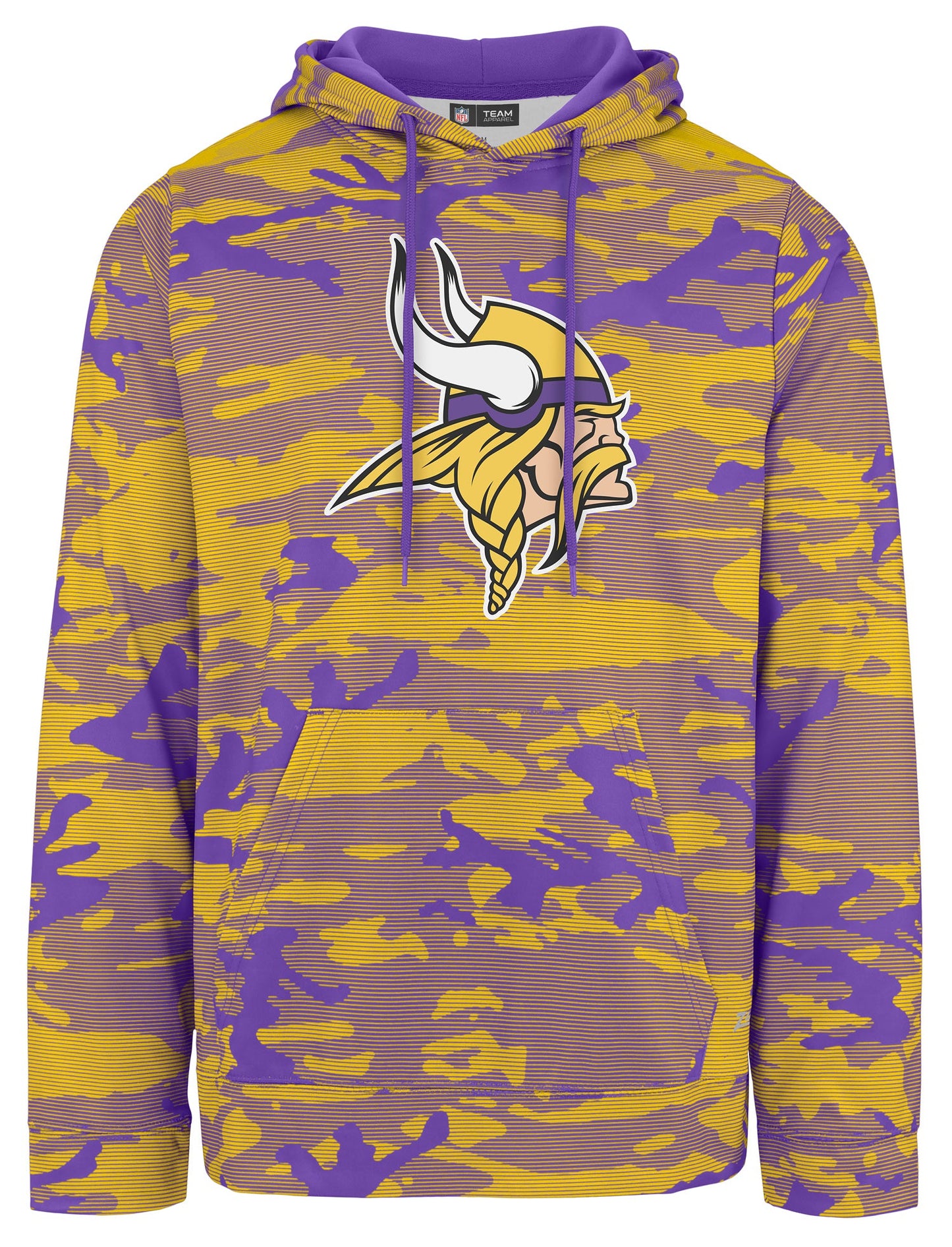 Zubaz NFL Men's Team Color Camo Lines Hoodie Minnesota Vikings