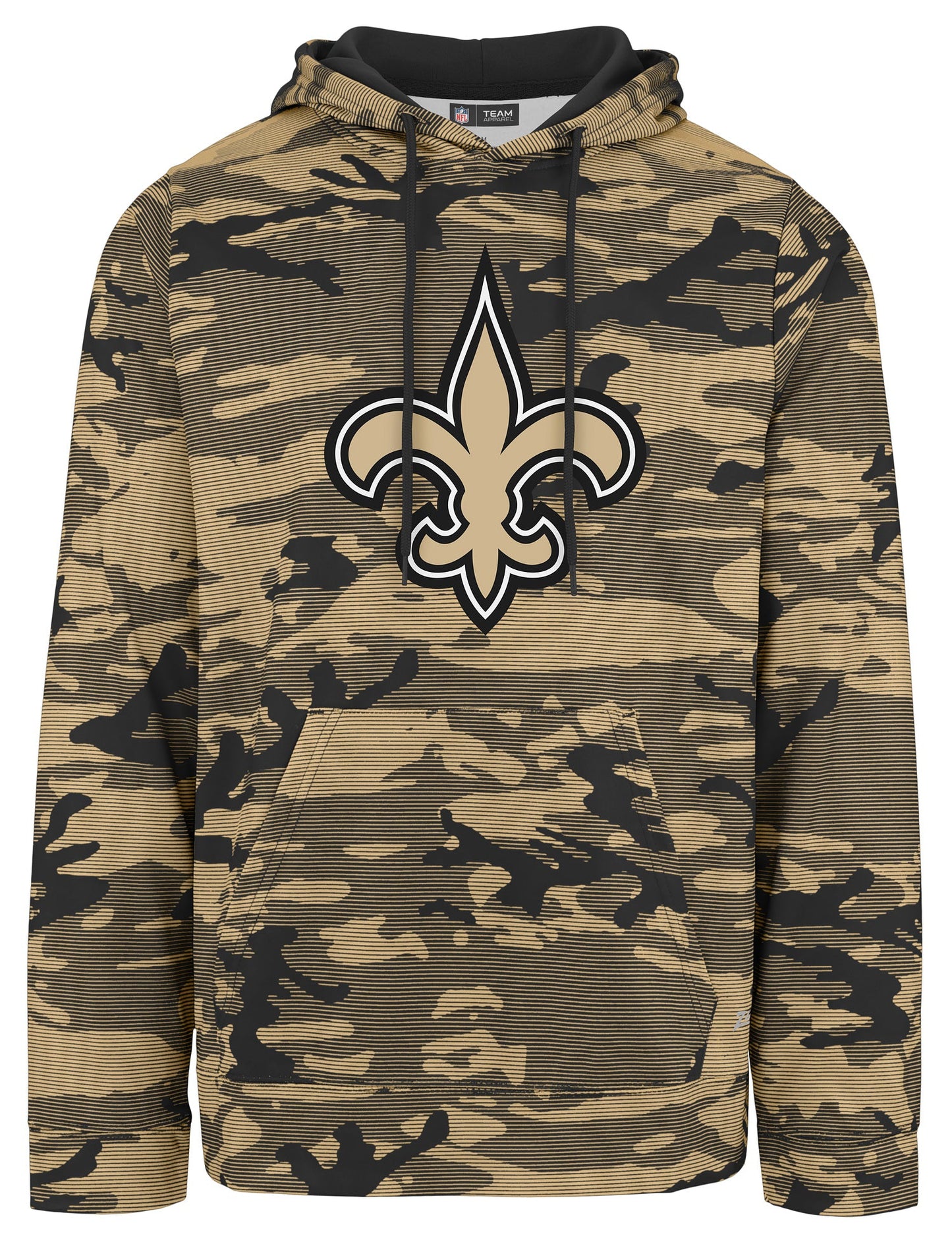 Zubaz NFL Men's Team Color Camo Lines Hoodie New Orleans Saints