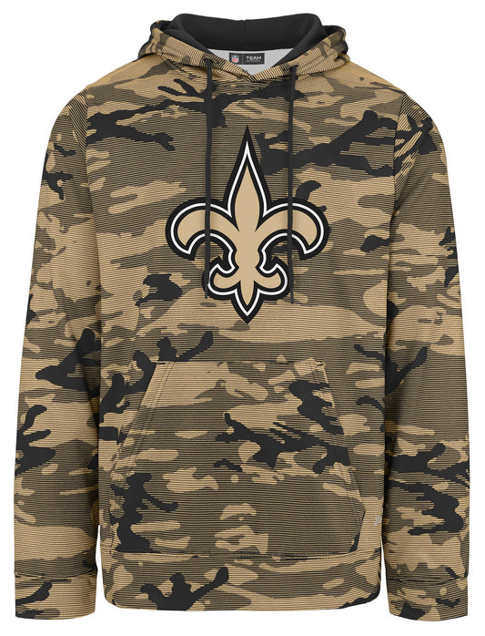 Zubaz NFL Men's Team Color Camo Lines Hoodie New Orleans Saints