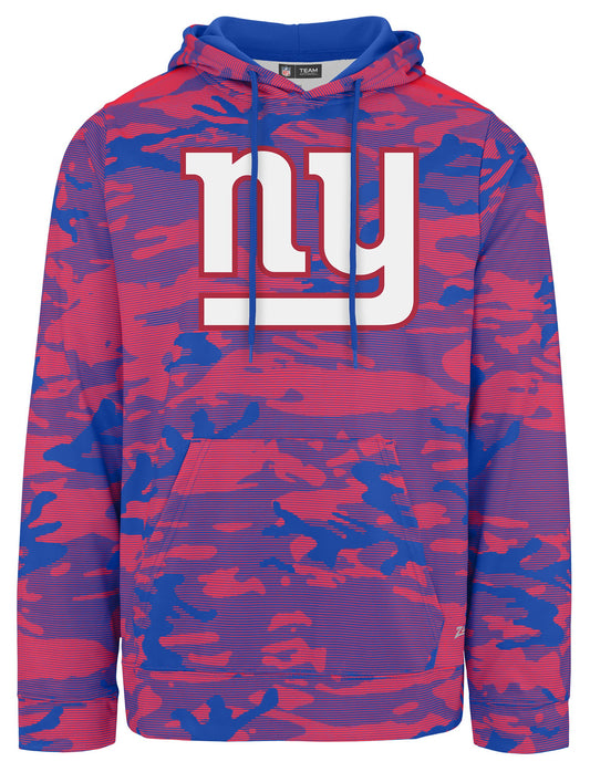 Zubaz NFL Men's Team Color Camo Lines Hoodie New York Giants