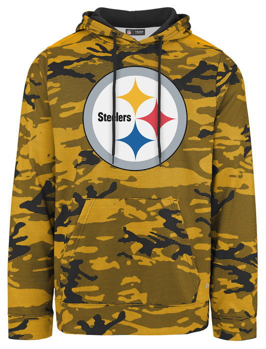 Zubaz NFL Men's Team Color Camo Lines Hoodie Pittsburgh Steelers