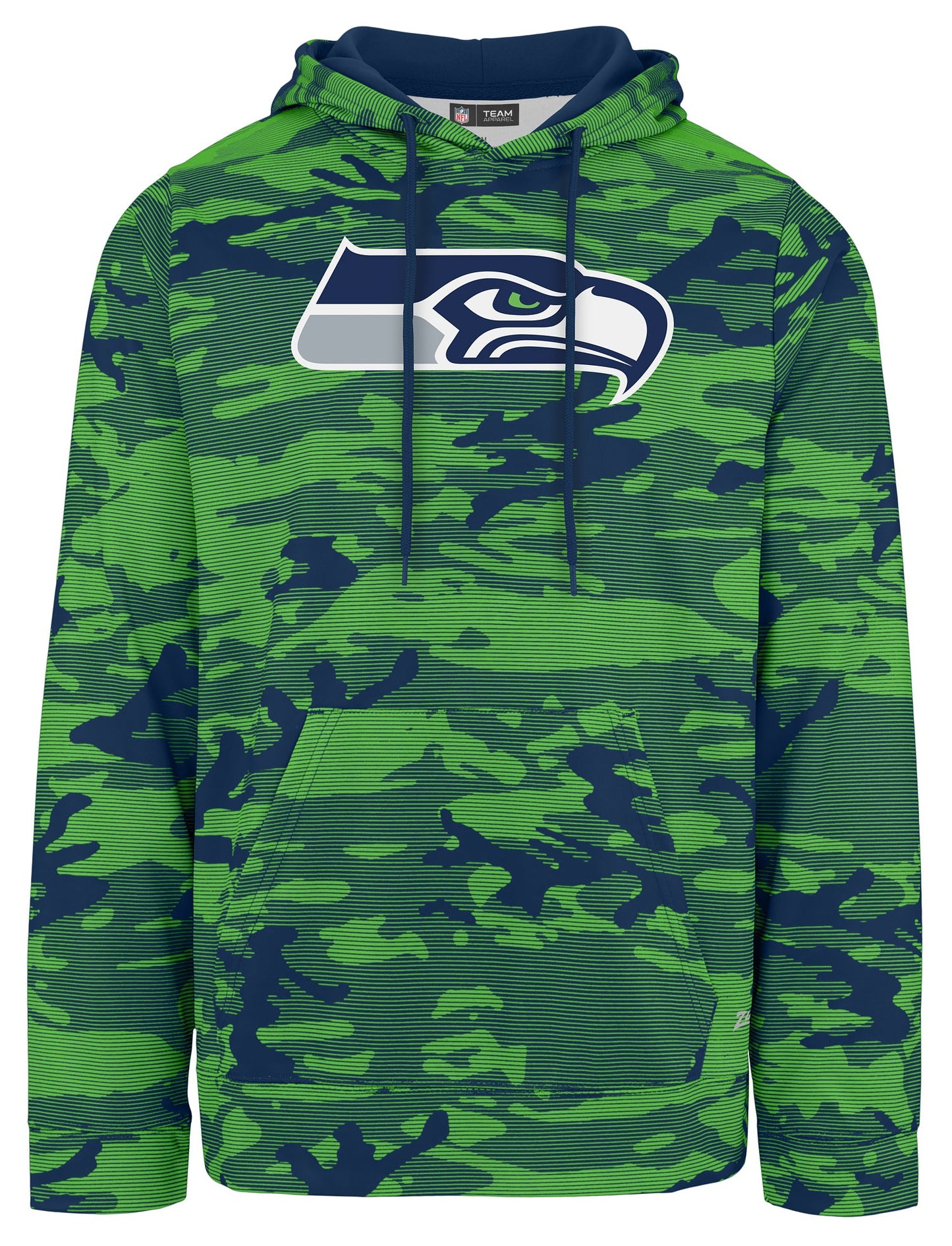 Zubaz NFL Men's Team Color Camo Lines Hoodie Seattle Seahawks