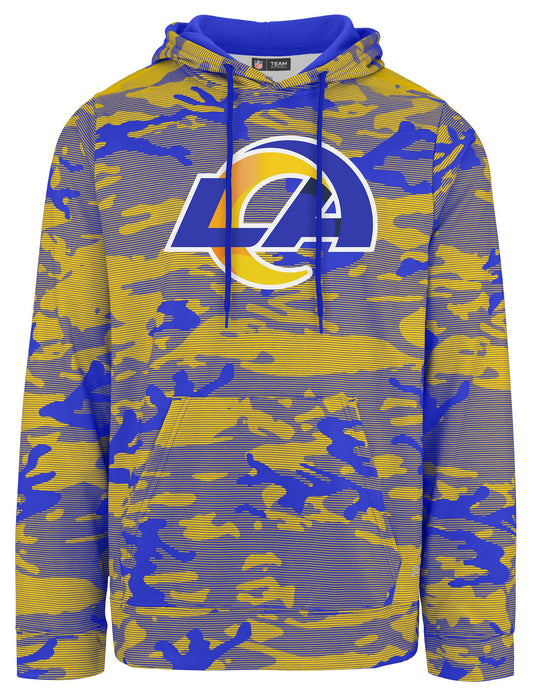 Zubaz NFL Men's Team Color Camo Lines Hoodie Los Angeles Rams