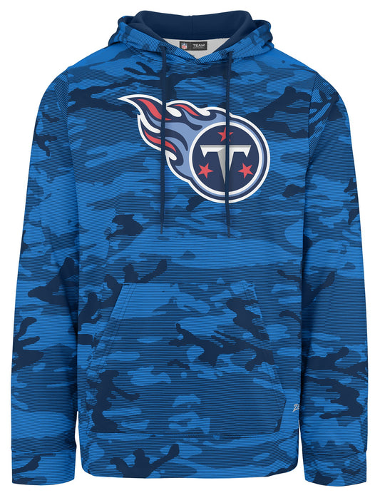 Zubaz NFL Men's Team Color Camo Lines Hoodie Tennessee Titans