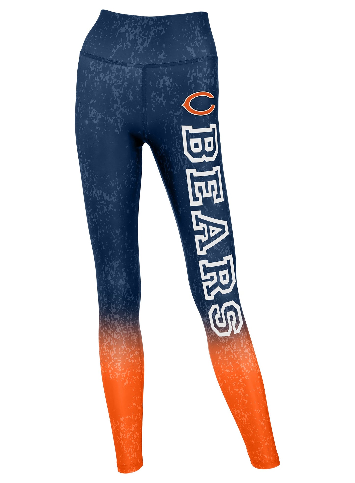 Zubaz NFL Women's Distressed Gradient Leggings with Team Wordmark Chicago Bears