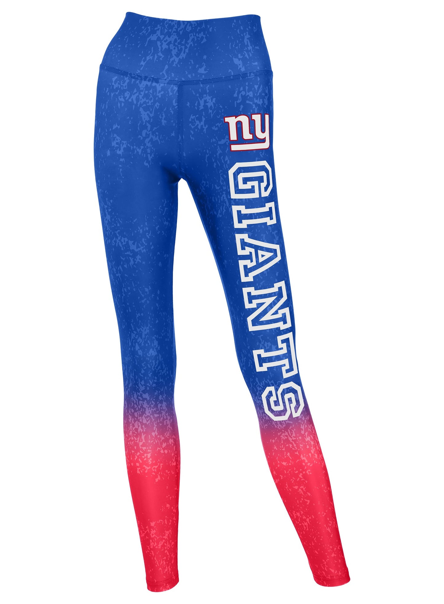 Zubaz NFL Women's Distressed Gradient Leggings with Team Wordmark New York Giants