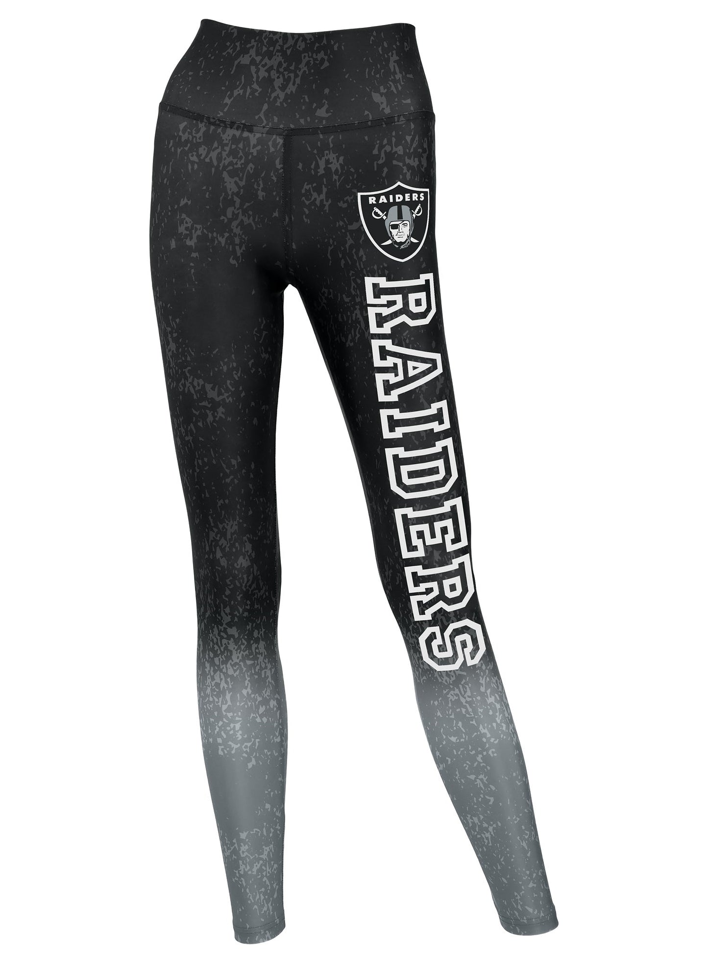 Zubaz NFL Women's Distressed Gradient Leggings with Team Wordmark Las Vegas Raiders