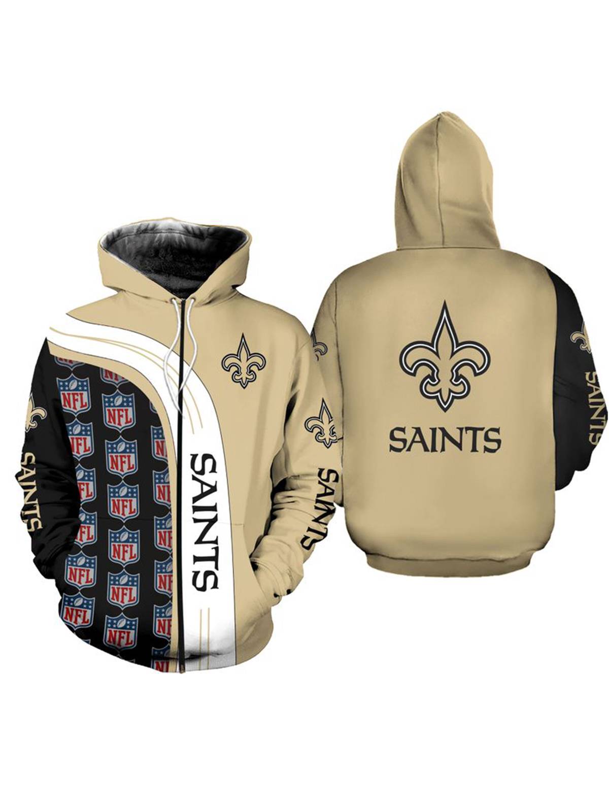 New Fashion Sports 3D Zipper Hooded Sweatshirt