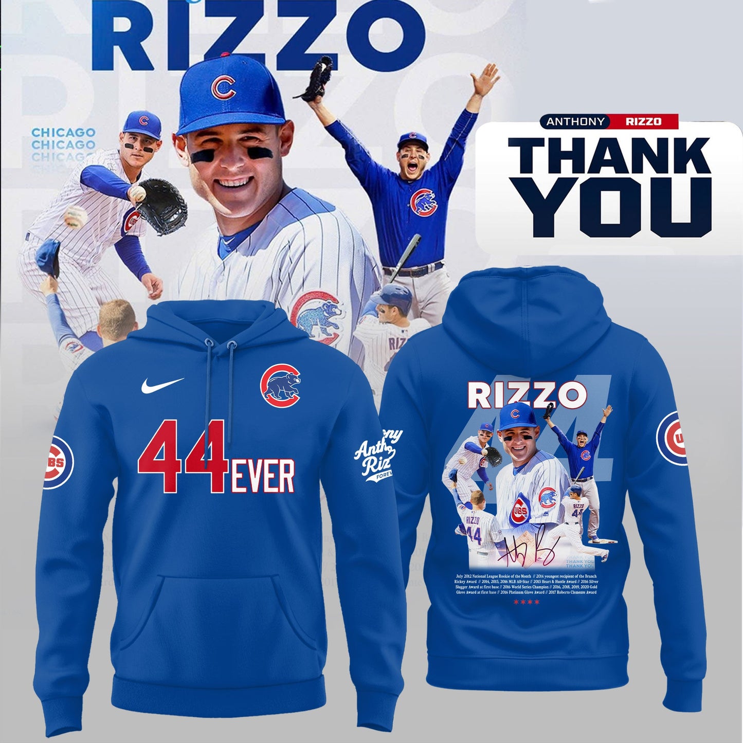 Chicago Cubs Legend Anthony Rizzo - Always And Forever Hoodie