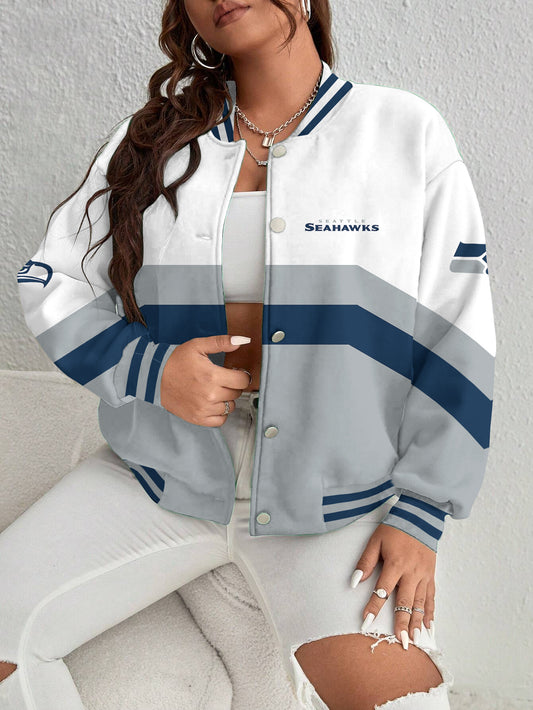 Seattle Seahawks Women's Long Pass Full- Snap Casual Jacket