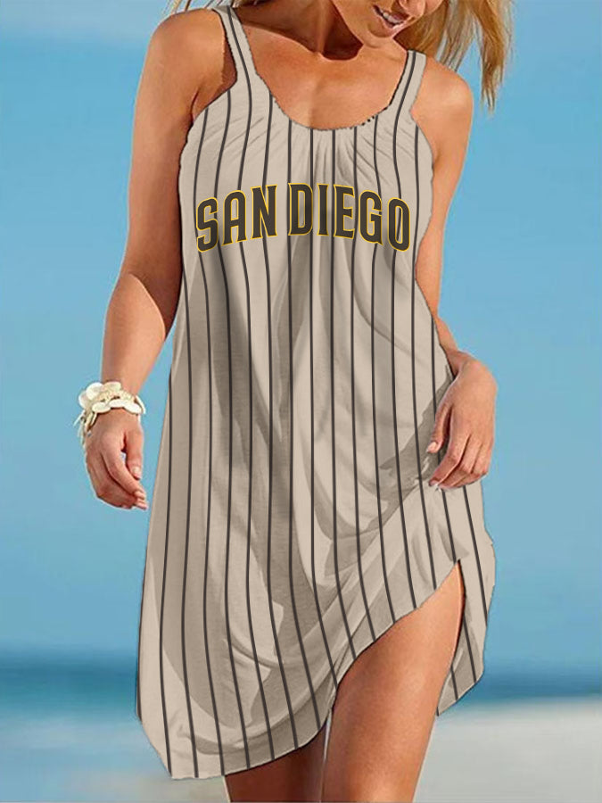 San Diego Padres Round neck sleeveless printed dress