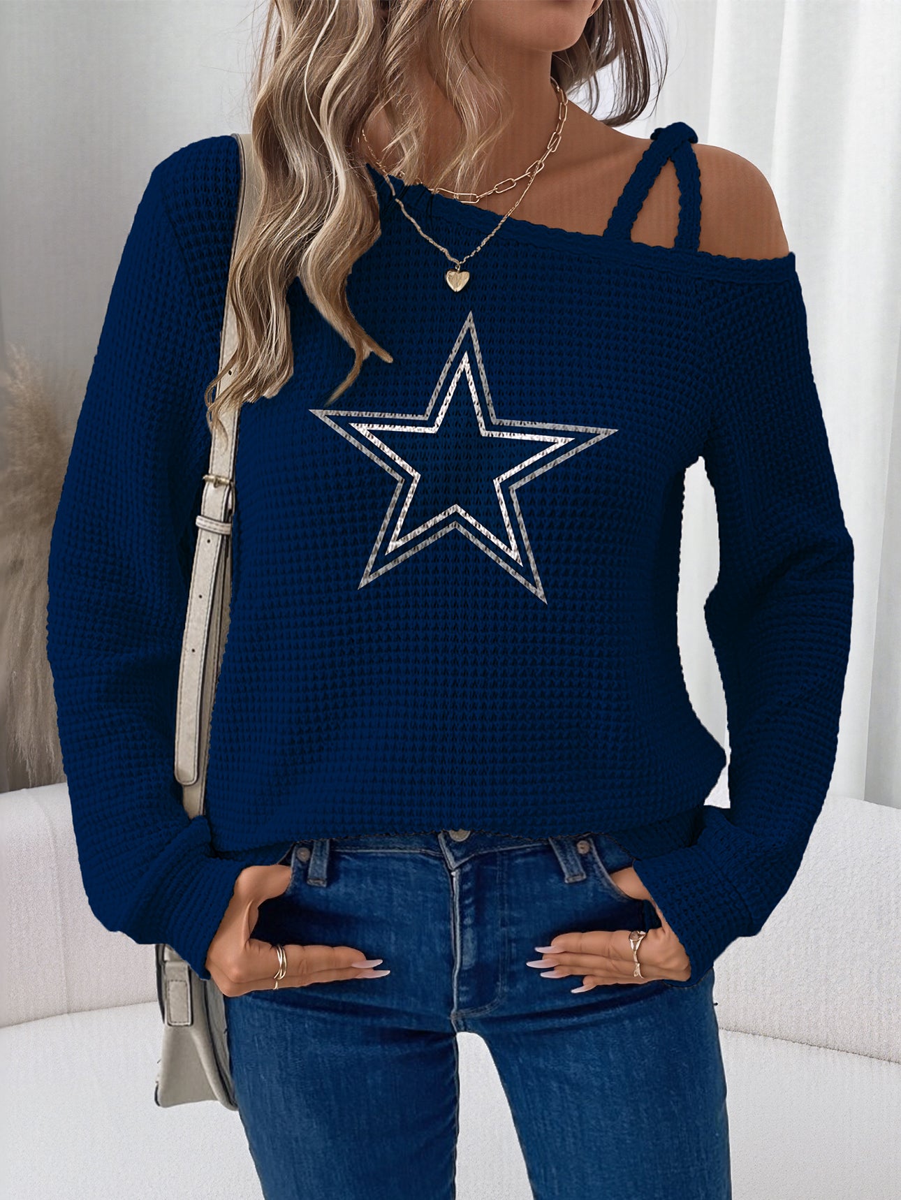 Asymmetric Off-Shoulder Women's Sweatshirt