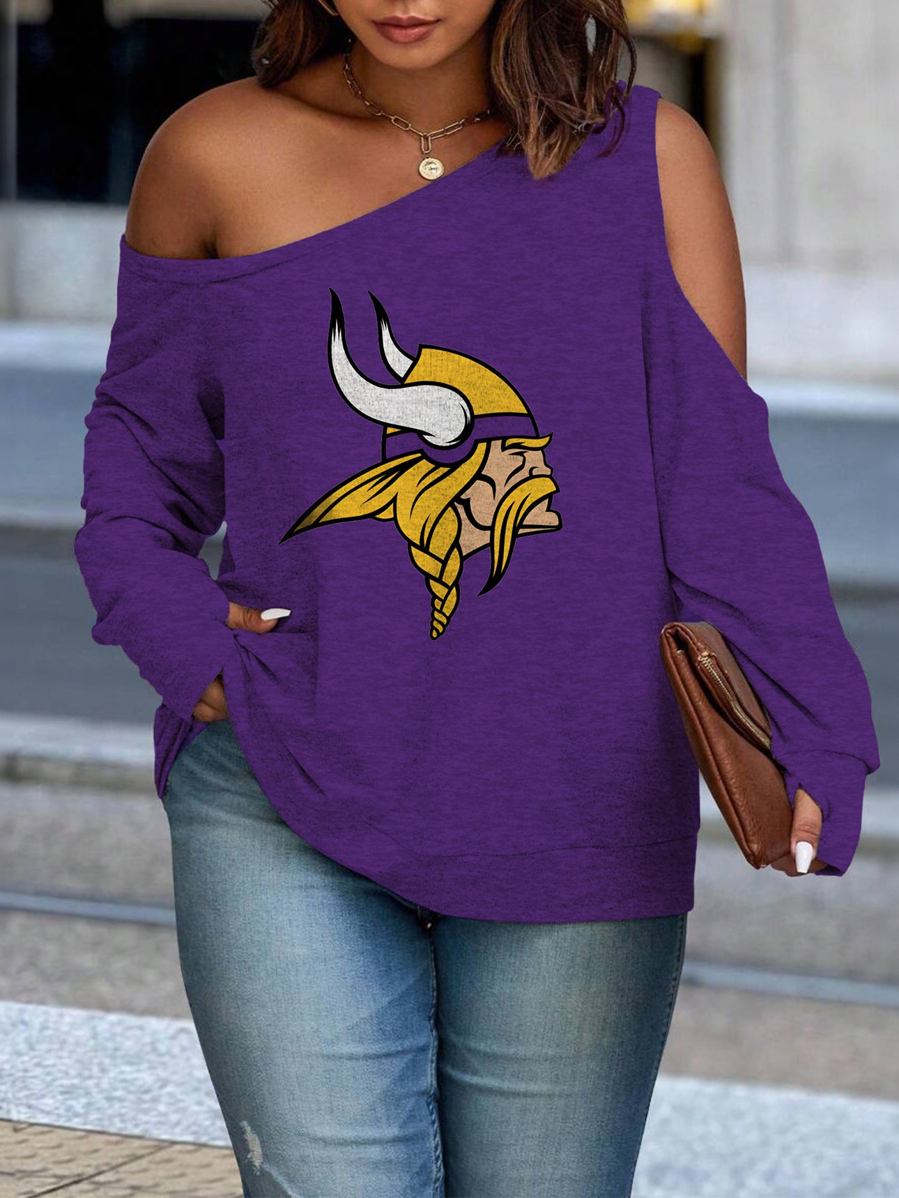 Asymmetric Off-Shoulder Women's Sweatshirt