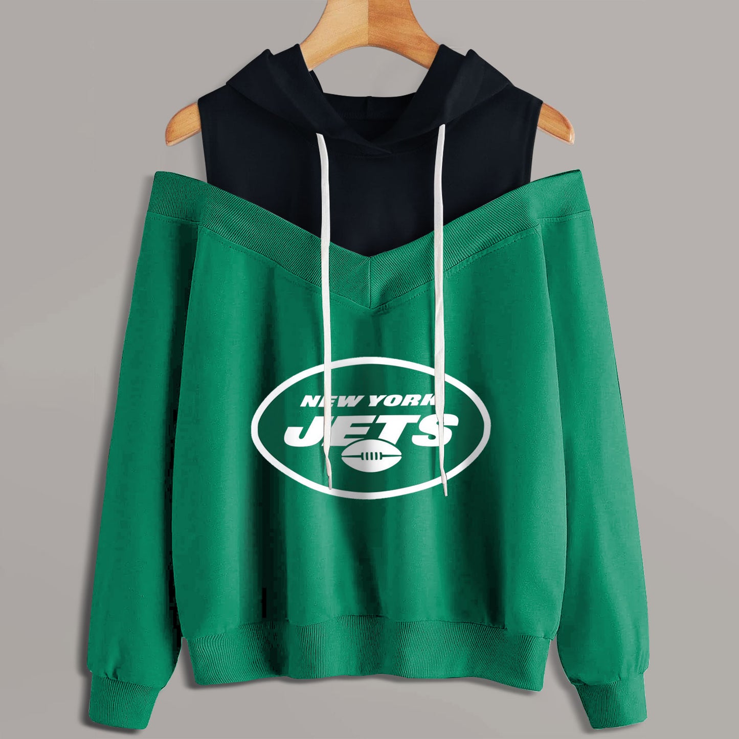 2 In 1 Colorblock Cold Shoulder Hoodie