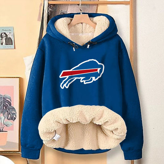 Casual Print Teddy Sherpa Fleece Hoodie