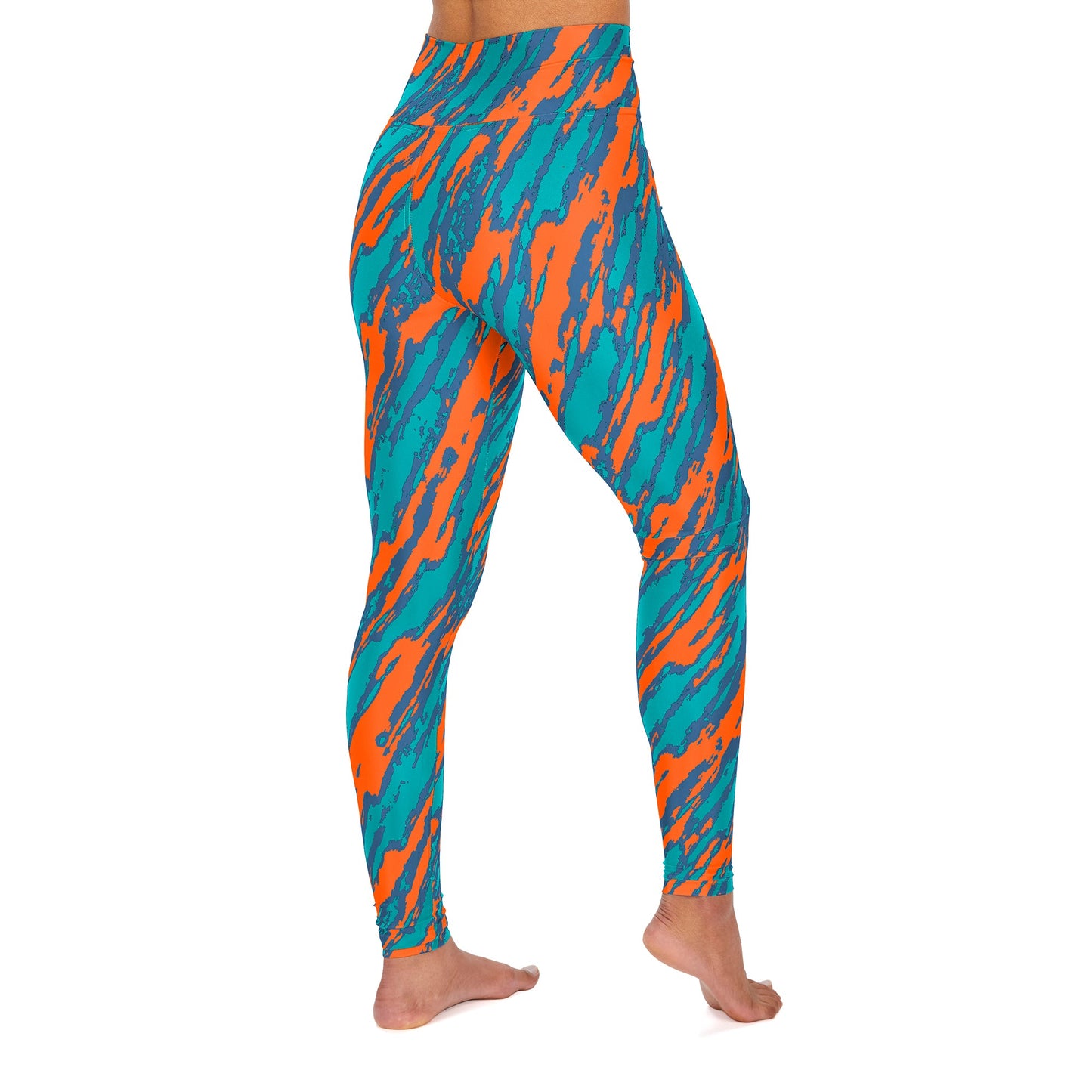 Zubaz NFL Women's Miami Dolphins Diagonal Streak Leggings