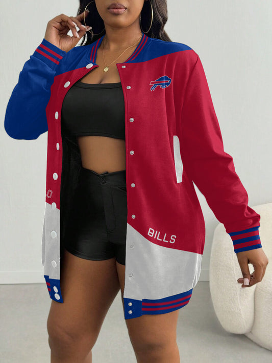 Buffalo Bills Women's Limited Edition Button Down Long Sleeve Jacket Dress