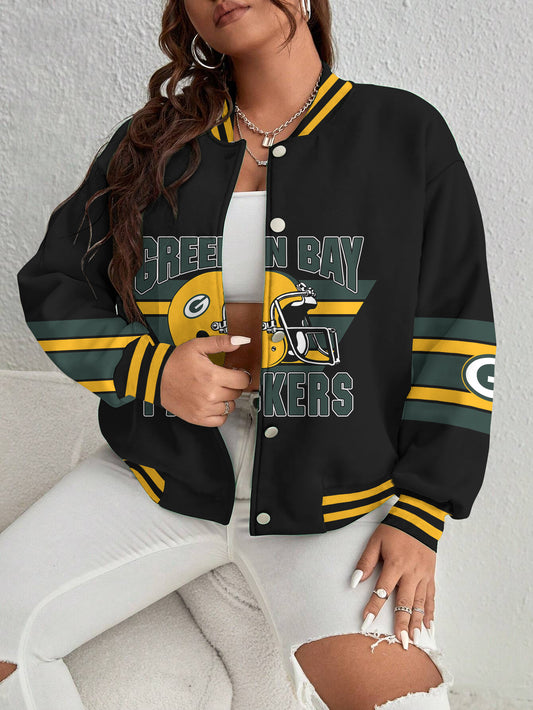 Green Bay Packers Women's Long Pass Full- Snap Casual Jacket