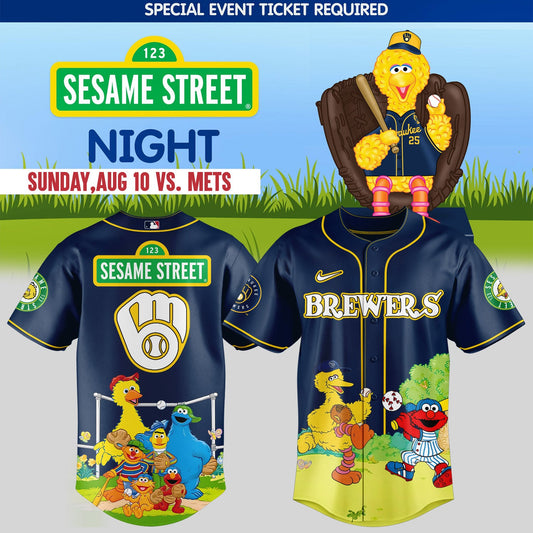Milwaukee Brewers _ Sesame Street Night Jersey 3 2025