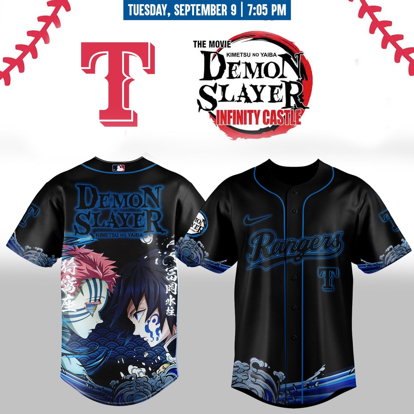 Texas Rangers _ Demon Slayer Jersey 2025