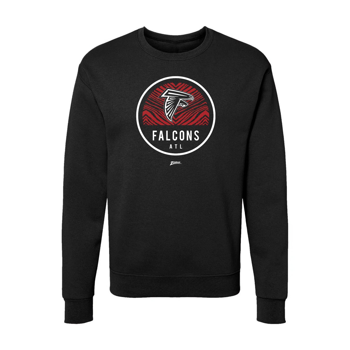 Zubaz NFL Atlanta Falcons Unisex Adult Men's & Women's Pullover Fleece Crew Neck Sweatshirt, Z2C Dime Back, Black