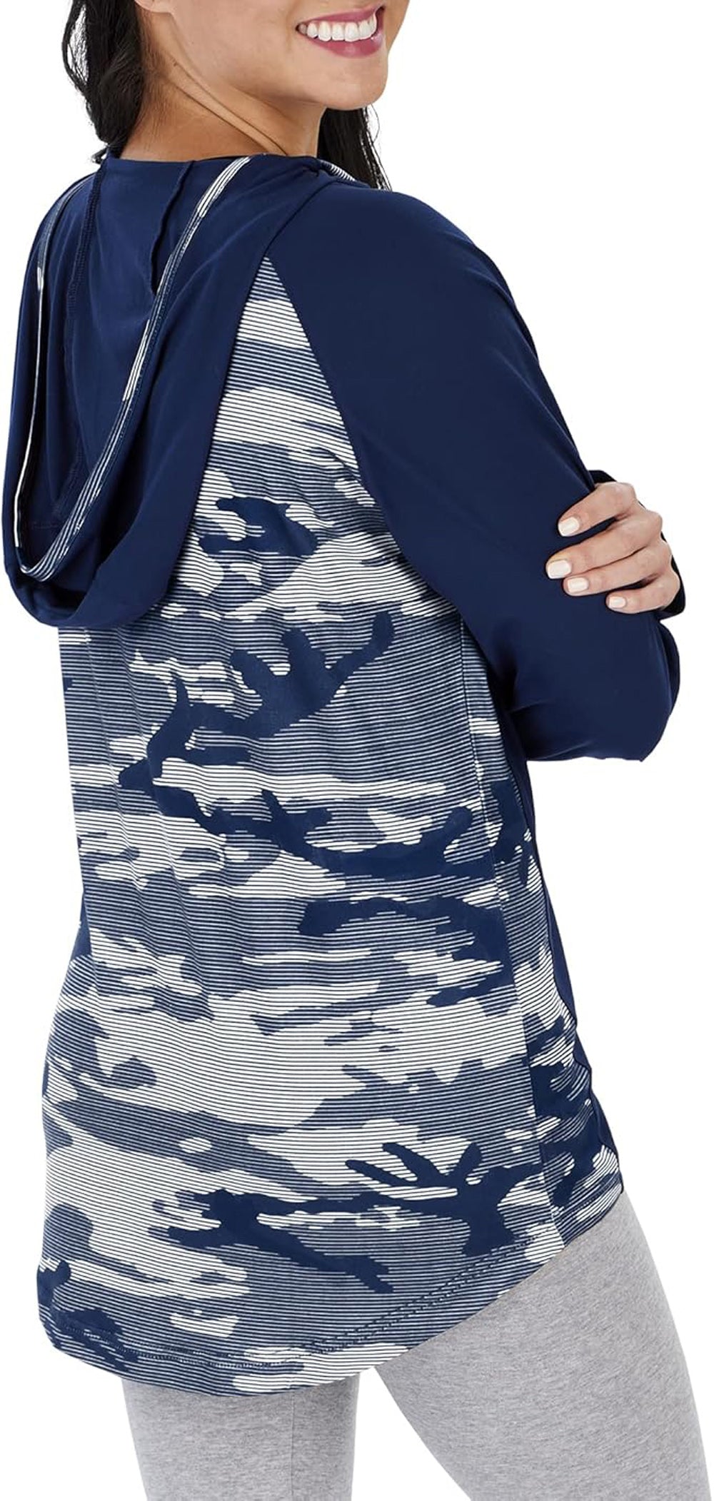 Zubaz NFL Women's Dallas Cowboys  Elevated Lightweight Hoodie With Camo Lines