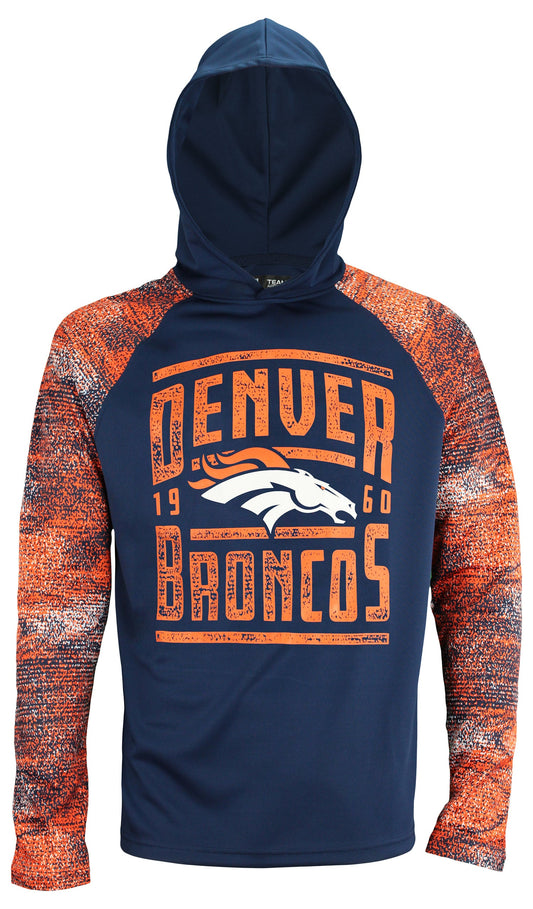 Zubaz NFL Men's Static Lightweight Hoodie Denver Broncos