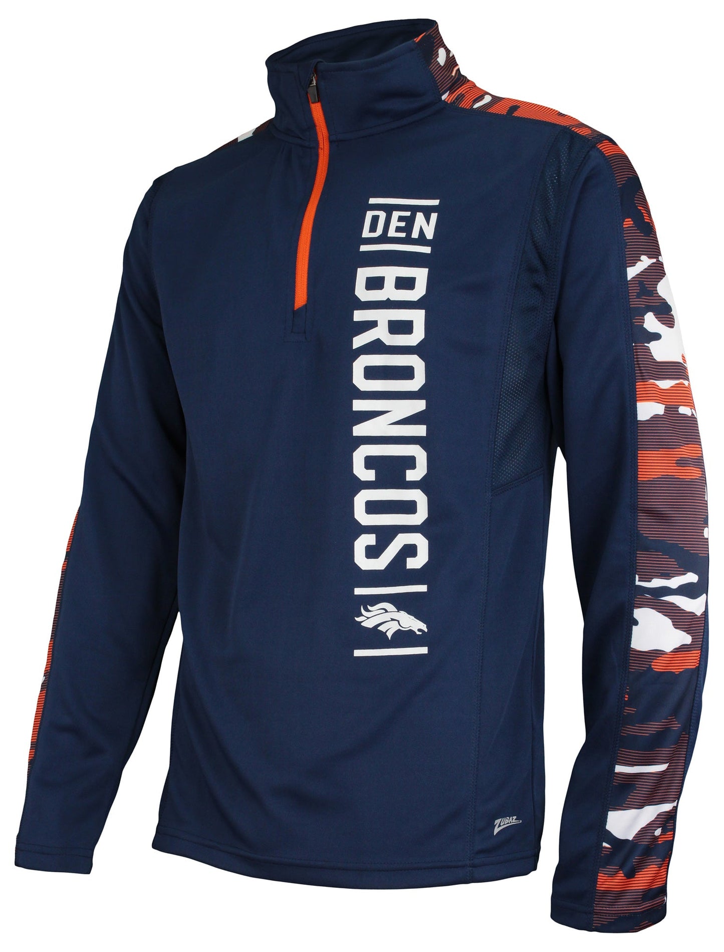 Zubaz NFL Men's Elevated 1/4 Zip Camo Sweatshirt, Denver Broncos
