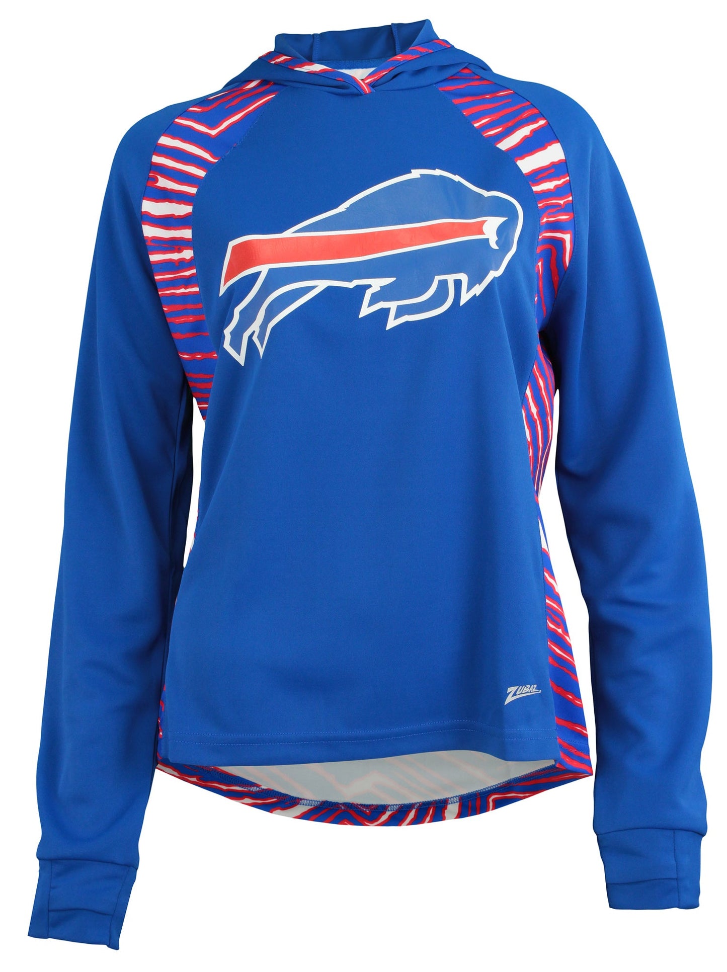 Zubaz NFL Women's Buffalo Bills Elevated Team Logo Zebra Light Weight  Hoodie