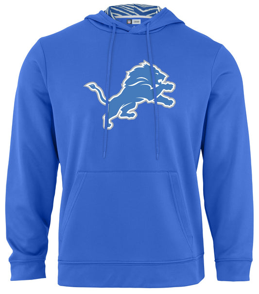 Zubaz NFL Men's Detroit Lions Team Color Primary Logo With Zebra Hood Liner